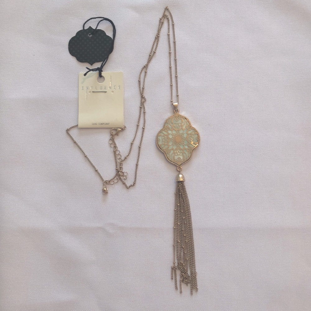 Blue and Gold long necklace